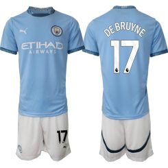 Manchester City Thuisshirt 2024-2025 Kevin De Bruyne #17 Korte Mouw (+ Korte broeken) voordelig online kopen