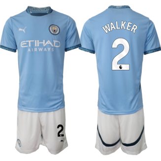 Manchester City Thuisshirt 2024-2025 Kyle Walker #2 Korte Mouw (+ Korte broeken) voordelig online kopen