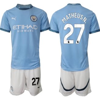 Manchester City Thuisshirt 2024-2025 Matheus Nunes #27 Korte Mouw (+ Korte broeken) voordelig online kopen