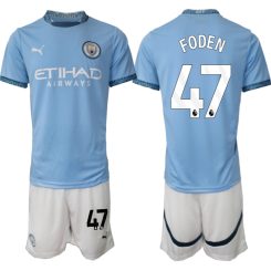 Manchester City Thuisshirt 2024-2025 Phil Foden #47 Korte Mouw (+ Korte broeken) voordelig online kopen