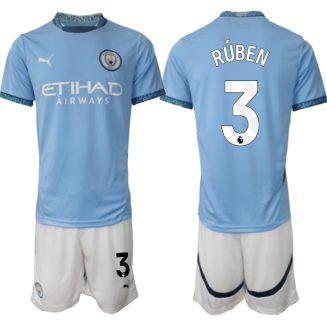 Manchester City Thuisshirt 2024-2025 Rúben Dias #3 Korte Mouw (+ Korte broeken) voordelig online kopen