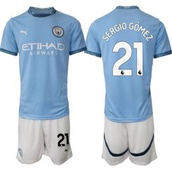 Manchester City Thuisshirt 2024-2025 Sergio Gómez #21 Korte Mouw (+ Korte broeken) voordelig online kopen