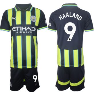 Manchester City Uitshirt 2024-2025 Erling Haaland #9 Korte Mouw (+ Korte broeken) voordelig online kopen