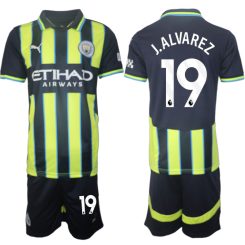 Manchester City Uitshirt 2024-2025 Julian Alvarez #19 Korte Mouw (+ Korte broeken) voordelig online kopen