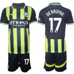 Manchester City Uitshirt 2024-2025 Kevin De Bruyne #17 Korte Mouw (+ Korte broeken) voordelig online kopen