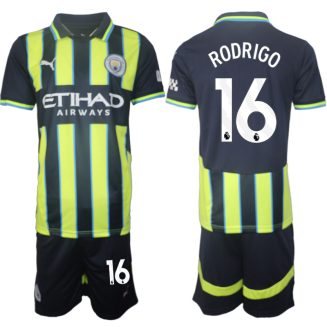 Manchester City Uitshirt 2024-2025 Rodrigo #16 Korte Mouw (+ Korte broeken) voordelig online kopen