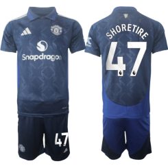 Manchester United Uitshirt 2024-2025 Shola Shoretire #47 Korte Mouw (+ Korte broeken) voordelig online kopen