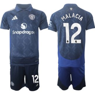 Manchester United Uitshirt 2024-2025 Tyrell Malacia #12 Korte Mouw (+ Korte broeken) voordelig online kopen