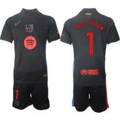 FC Barcelona Uitshirt 2024-2025 Marc-Andre ter Stegen #1 Korte Mouw (+ Korte broeken) voordelig online kopen